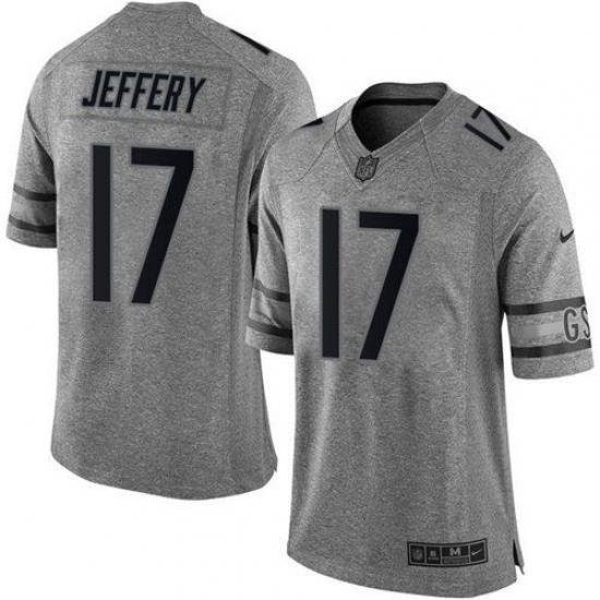 Nike Bears #17 Alshon Jeffery Gray Mens Stitched NFL Limited Gridiron Gray Jersey