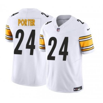 Men Pittsburgh Steelers 24 Joey Porter Jr  White 2023 F U S E  Vapor Untouchable Limited Stitched Jersey