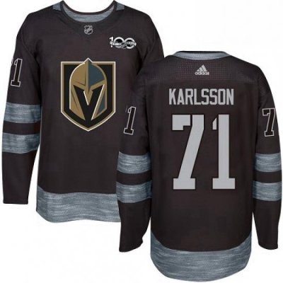 Mens Adidas Vegas Golden Knights 71 William Karlsson Authentic Black 1917 2017 100th Anniversary NHL Jersey