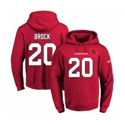 Football Mens Arizona Cardinals 20 Tramaine Brock Red Name Number Pullover Hoodie