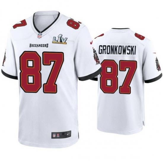 Men Rob Gronkowski Buccaneers White Super Bowl Lv Game Jersey