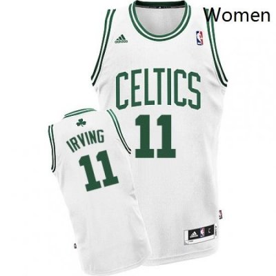 Womens Adidas Boston Celtics 11 Kyrie Irving Swingman White Home NBA Jersey