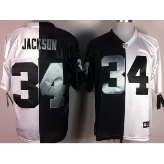 Nike Oakland Raiders 34 Bo.Jackson White Black Elite Split NFL Jersey