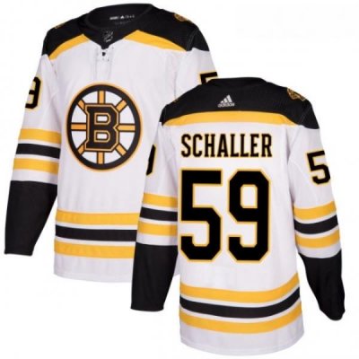 Womens Adidas Boston Bruins 59 Tim Schaller Authentic White Away NHL Jersey