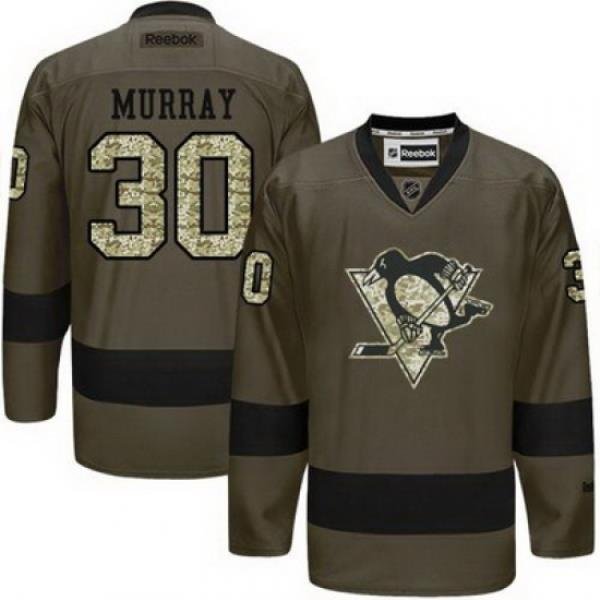 Penguins #30 Matt Murray Green Salute to Service Stitched NHL Jersey