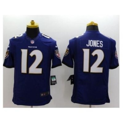 Nike Baltimore Ravens 12 Jacoby Jones Purple Limited Alternate NFL Jersey