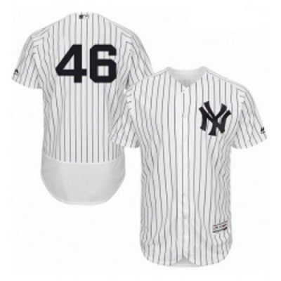 Mens Majestic NeW York Yankees 46 Andy Pettitte White Home Flex Base Authentic Collection MLB Jersey