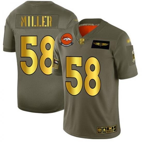 Broncos 58 Von Miller Camo Gold Men Stitched Football Limited 2019 Salute To Service Jersey