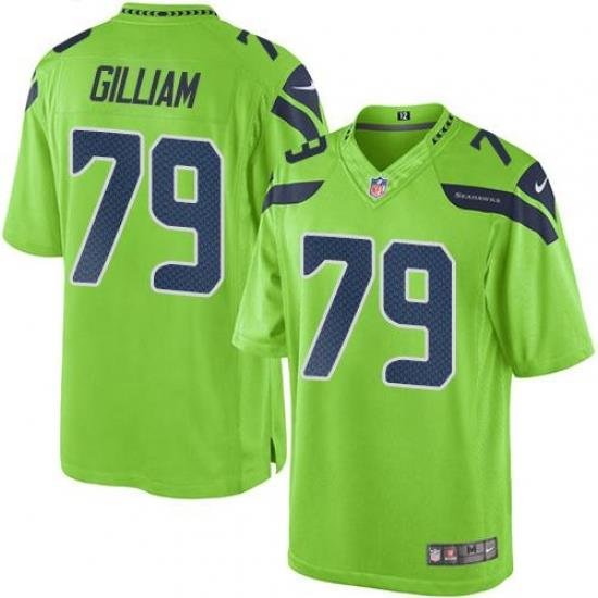 Nike Seahawks #79 Garry Gilliam Green Mens Stitched NFL Limited Rush Jersey