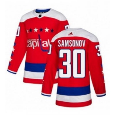 Youth Adidas Washington Capitals 30 Ilya Samsonov Authentic Red Alternate NHL Jersey