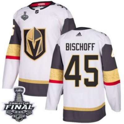 womens jake bischoff vegas golden knights jersey white adidas 45 nhl away 2018 stanley cup final authentic