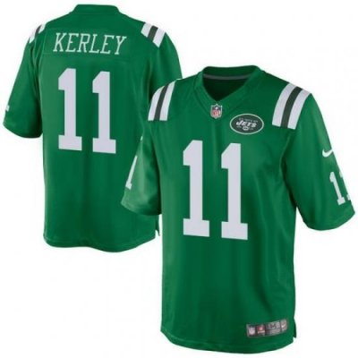 Nike Jets #11 Jeremy Kerley Green Mens Stitched NFL Elite Rush Jersey