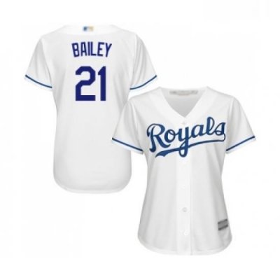 Womens Kansas City Royals 21 Homer Bailey Replica White Home Cool Base Baseball Jersey