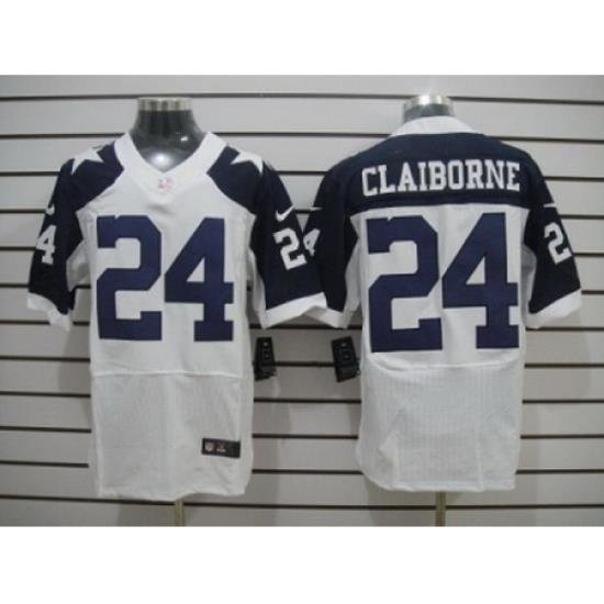 Nike Dallas Cowboys 24 Morris Claiborne white Elite Thankgivings NFL Jersey