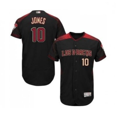 Mens Arizona Diamondbacks 10 Adam Jones Black Alternate Authentic Collection Flex Base Baseball Jersey