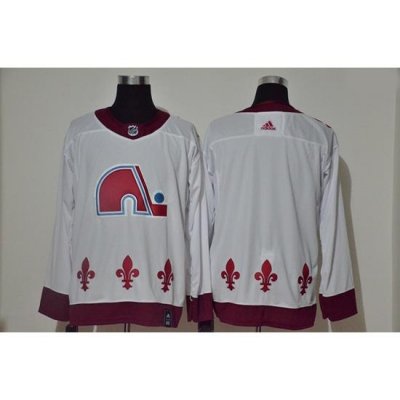 Men Colorado Avalanche Blank White 2020 21 Reverse Retro Adidas Jersey