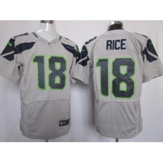 Nike Seattle Seahawks 18 Sidney Rice Grey Elite NFL Jersey