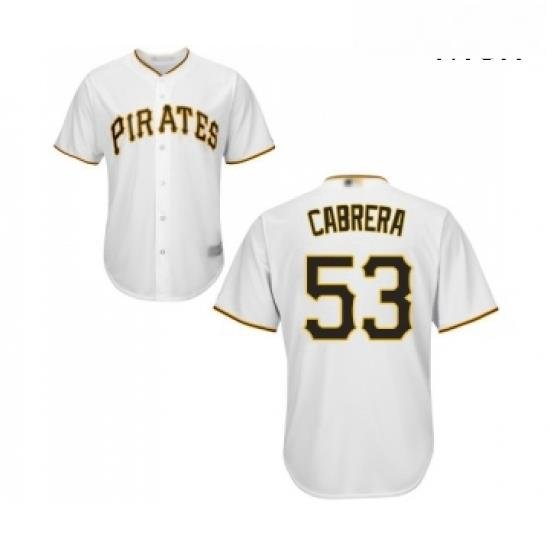 Mens Pittsburgh Pirates 53 Melky Cabrera Replica White Home Cool Base Baseball Jersey