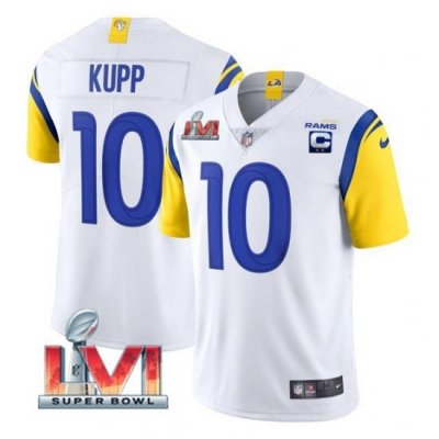 Youth Los Angeles Rams 10 Cooper Kupp White 2022 With C Patch Super Bowl LVI Vapor Untouchable Limited Stitched Jersey