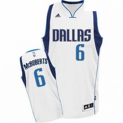 Mens Adidas Dallas Mavericks 6 Josh McRoberts Swingman White Home NBA Jersey