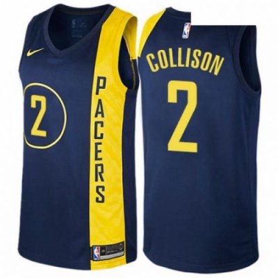 Mens Nike Indiana Pacers 2 Darren Collison Swingman Navy Blue NBA Jersey City Edition