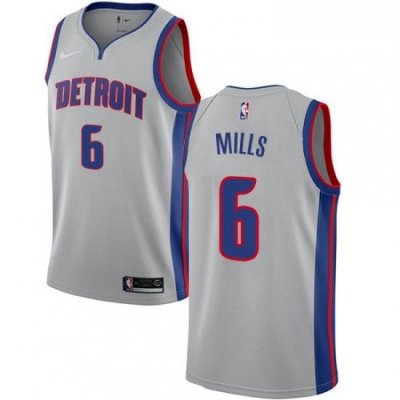 Youth Nike Detroit Pistons 6 Terry Mills Authentic Silver NBA Jersey Statement Edition