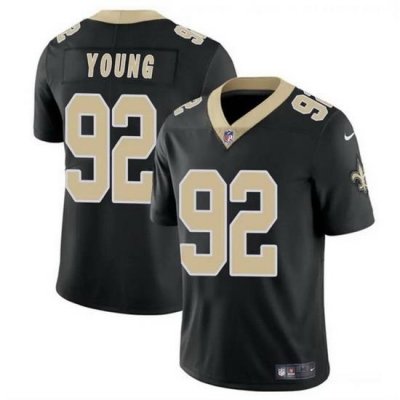 Men New Orleans Saints 92 Chase Young Black Vapor Limited Stitched Football Jersey