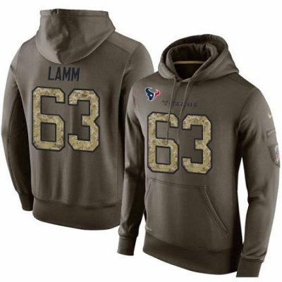 NFL Nike Houston Texans 63 Kendall Lamm Green Salute To Service Mens Pullover Hoodie