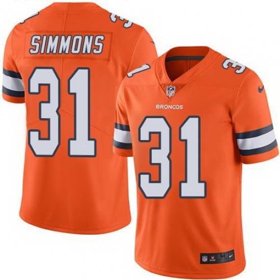 Nike Broncos 31 Justin Simmons Orange Color Rush Limited Jersey