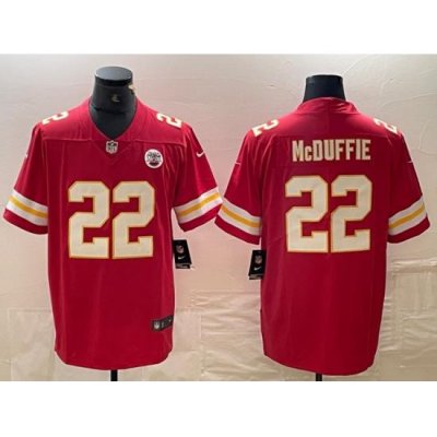 Men Kansas City Chiefs 22 Trent McDuffie Red Vapor Untouchable Limited Stitched Football Jersey