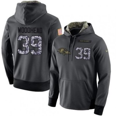 NFL Mens Nike Baltimore Ravens 39 Danny Woodhead Stitched Black Anthracite Salute to Service Player Performance Hoodie