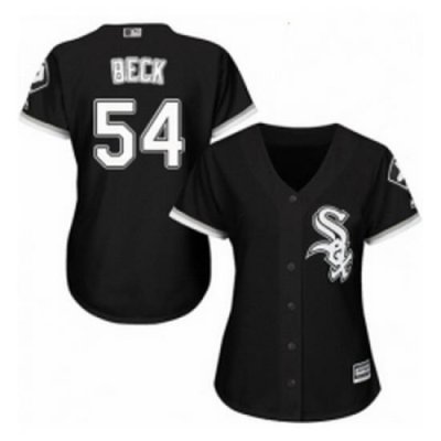 Womens Majestic Chicago White Sox 54 Chris Beck Replica Black Alternate Home Cool Base MLB Jersey