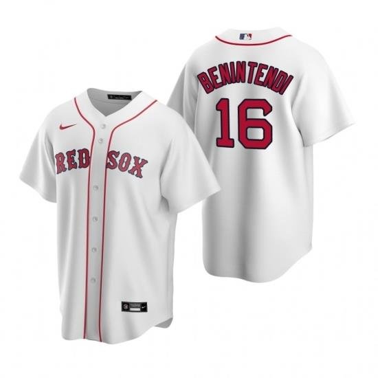 Mens Nike Boston Red Sox 16 AndreW Benintendi White Home Stitched Baseball Jerse