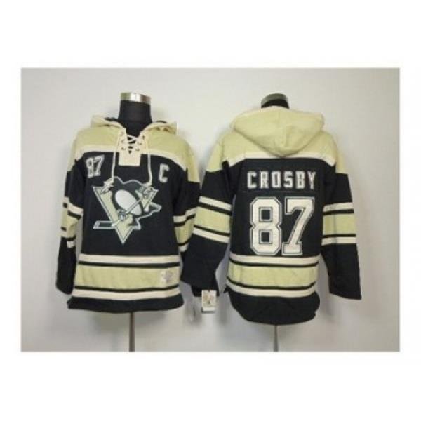 NHL Jerseys Pittsburgh Penguins #87 crosby black-cream[pullover hooded sweatshirt patch c]