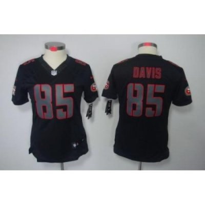 Women Nike San Francisco 49ers #85 Vernon Davis Black Jerseys[Impact Limited]