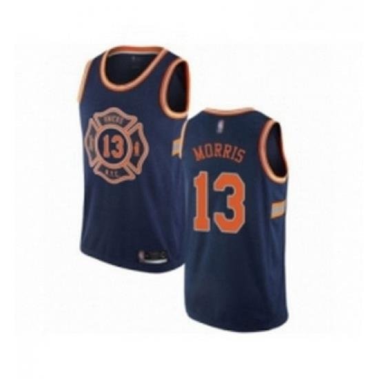 Womens New York Knicks 13 Marcus Morris Swingman Navy Blue Basketball Jersey City Edition