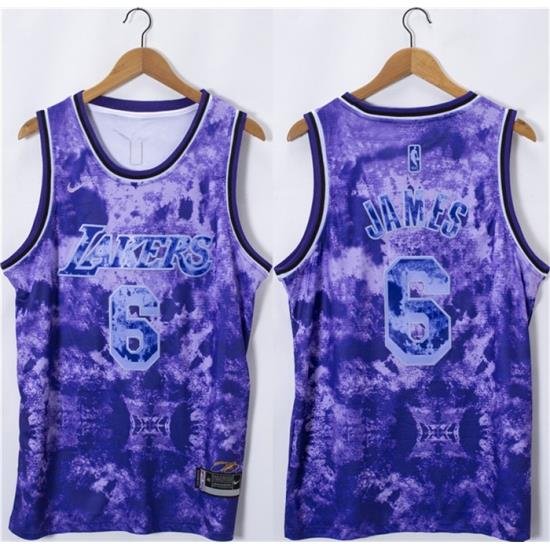 Men Los Angeles Lakers 6 LeBron James 2023 Purple Stitched Basketball Jersey