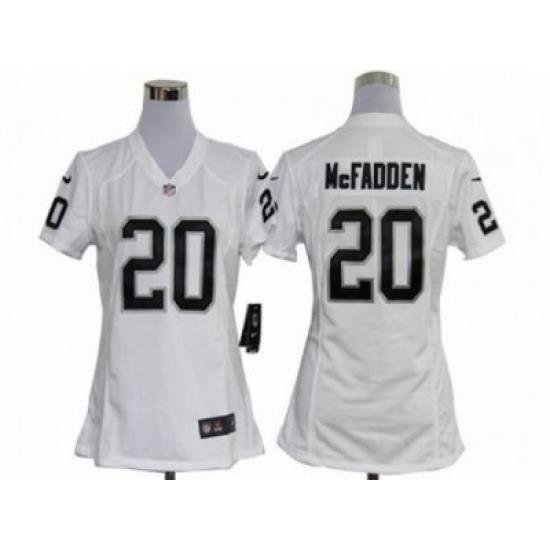 Women Nike Oakland Raiders #20 Darren McFadden White jerseys