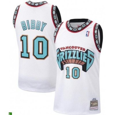 Men's Mike Bibby White Vancouver Grizzlies Mitchell & Ness Hardwood Classics 1998 Swingman Jersey