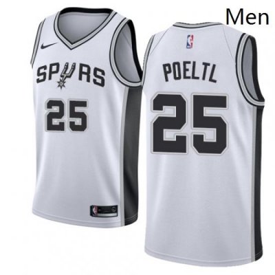 Mens Nike San Antonio Spurs 25 Jakob Poeltl Swingman White NBA Jersey Association Edition