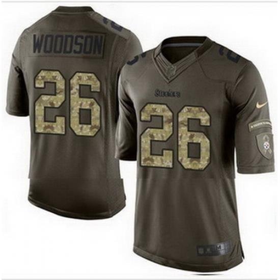 Nike Pittsburgh Steelers #26 Rod Woodson Green Mens Stitched NFL Limited Salute to Service Jersey