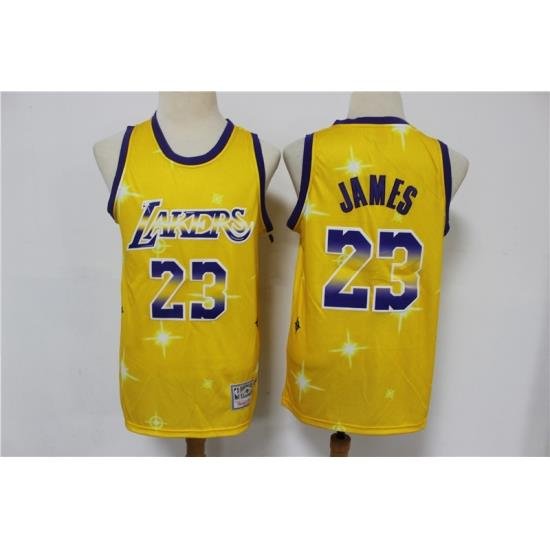 Men Los Angeles Lakers Lebron James 23 Full Stars Limited Jersey