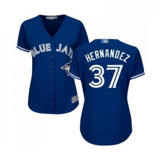 Womens Toronto Blue Jays 37 Teoscar Hernandez Replica Blue Alternate Baseball Jersey