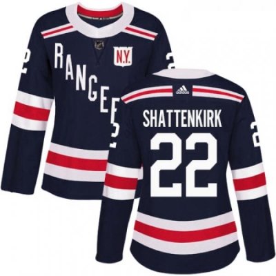 Womens Adidas New York Rangers 22 Kevin Shattenkirk Authentic Navy Blue 2018 Winter Classic NHL Jersey