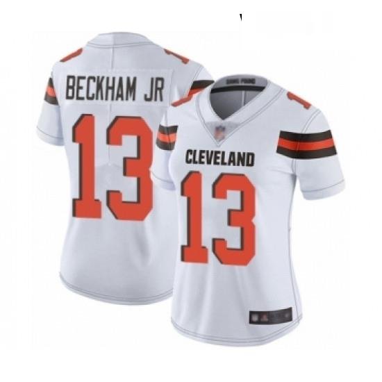 Womens Odell Beckham Jr Limited White Nike Jersey NFL Cleveland Browns 13 Road Vapor Untouchable