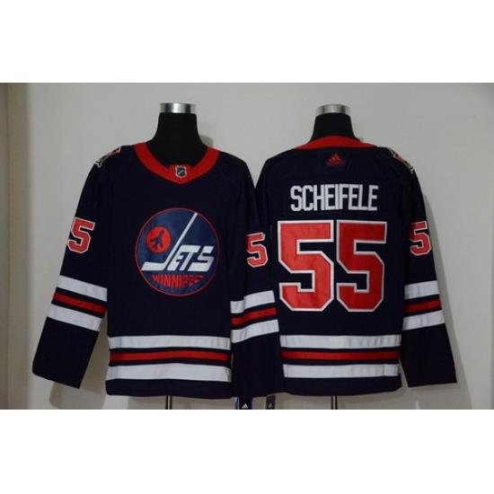 Winnipeg Jets 55 Mark Sceifele Navy 2019 Heritage Classic Breakaway Adidas Jersey