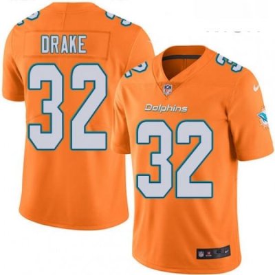 Mens Nike Miami Dolphins 32 Kenyan Drake Limited Orange Rush Vapor Untouchable NFL Jersey