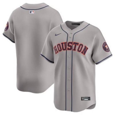 Men Houston Astros Blank Grey 2024 AWay Limited Stitched Baseball Jersey