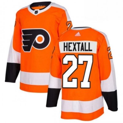 Mens Adidas Philadelphia Flyers 27 Ron Hextall Authentic Orange Home NHL Jersey