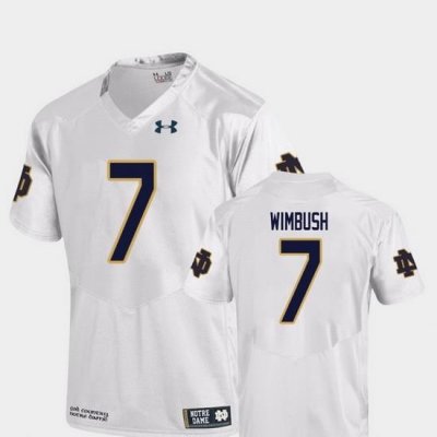 Men Notre Dame Fighting Irish Brandon Wimbush 7 White College Football Replica Jersey